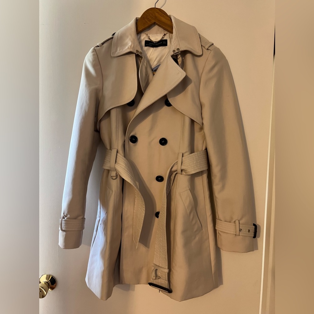 Zara beige trench coat, new with tags. Size small.